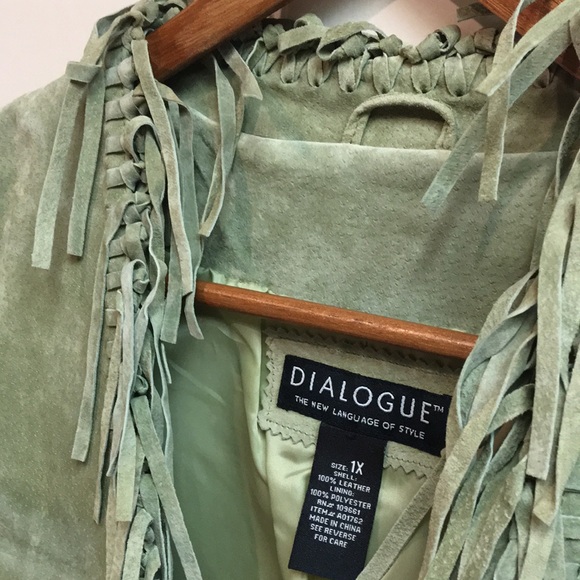 Honeydew Melon Suede Fringe Jacket - Picture 6 of 8